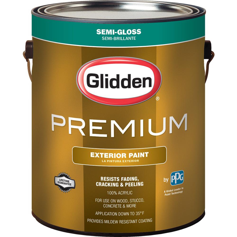 Glidden Premium 1 gal. SemiGloss Latex Exterior PaintGL681201 The