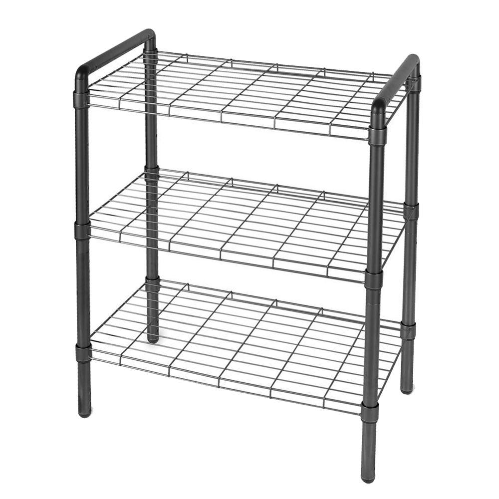 13 In Freestanding Shelving Units The Home Depot 23 In 3 Tier Adjustable Wire Shelving