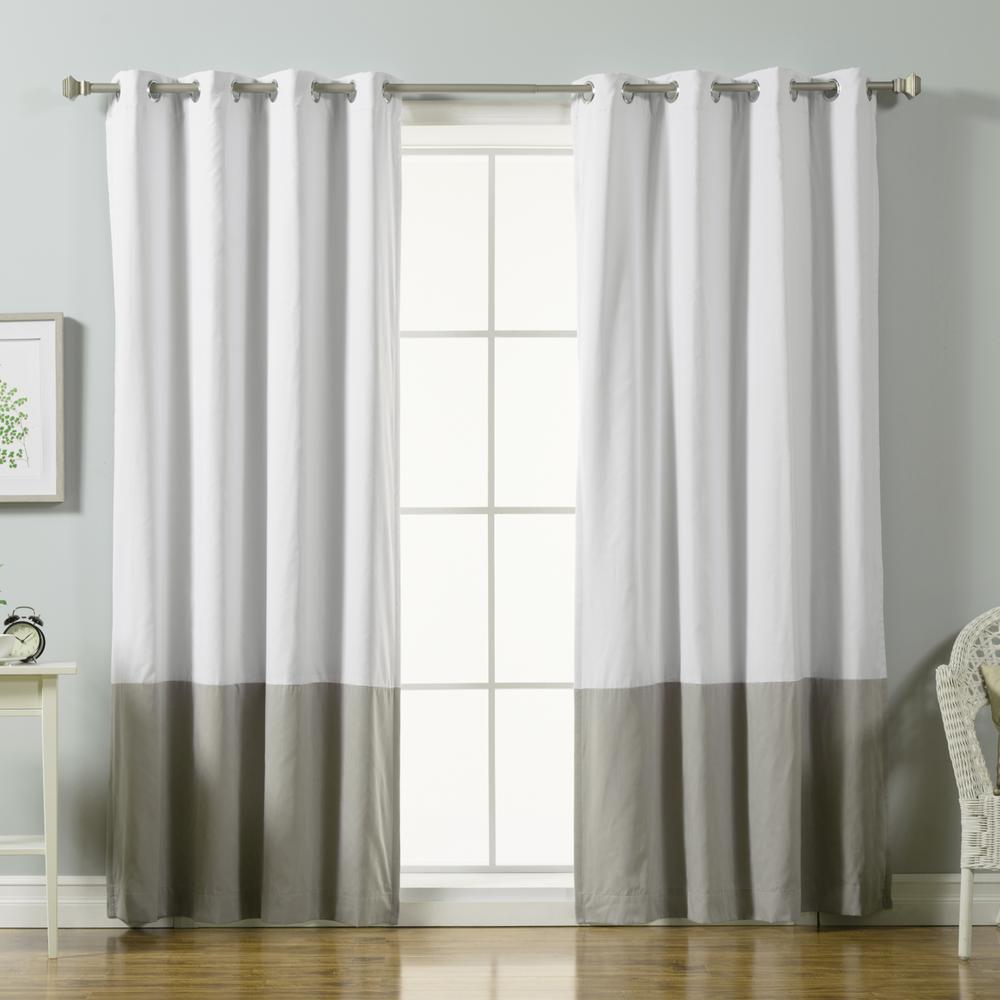 Best Home Fashion 84 in. L Grey Color Block Cotton Blend Blackout ... Best Home Fashion 84 in. L Grey Color Block Cotton Blend Blackout ...