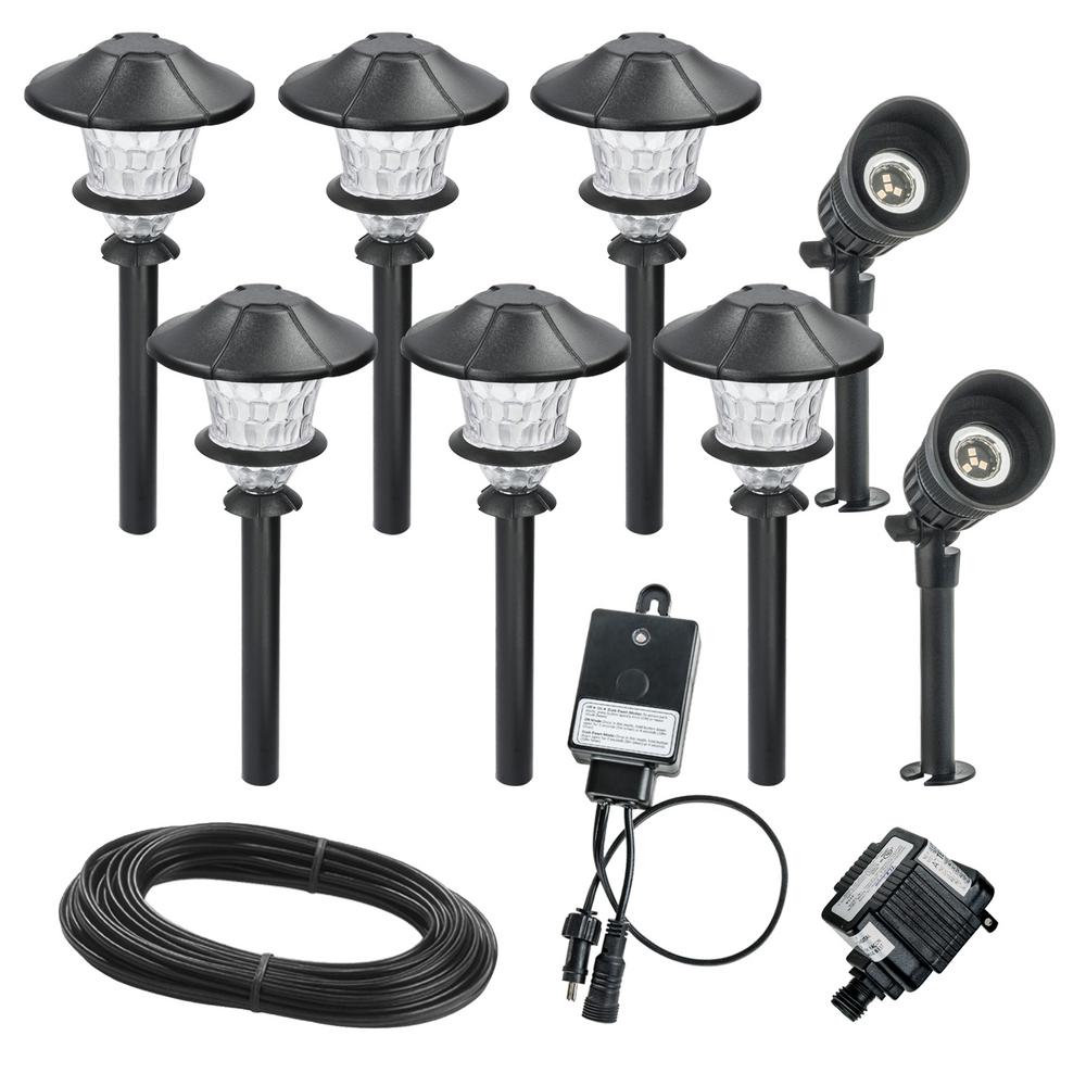 Hampton Bay Low-Voltage Black Outdoor Integrated LED ...