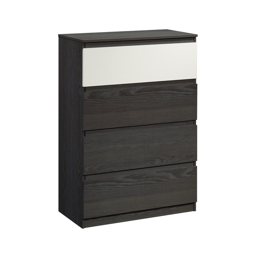 Sauder Hudson Court Charcoal Ash With Pearl Oak Accent Engineered Wood Wall Mounted Night Stand 26 In H X 18 In W X 11 In D 425815 The Home Depot