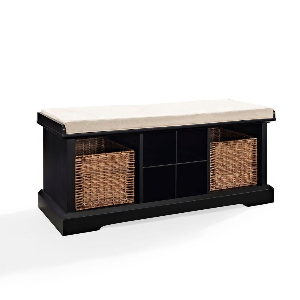 Crosley Brennan Entryway Storage Bench In Black Cf6003 Bk The