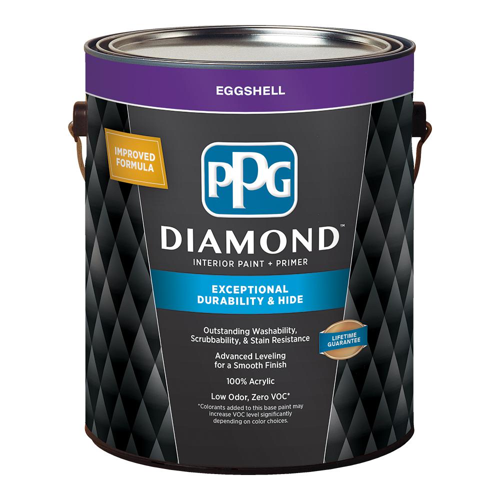 PPG Diamond 1 gal. Pure White Eggshell Interior Paint and Primer-GLD