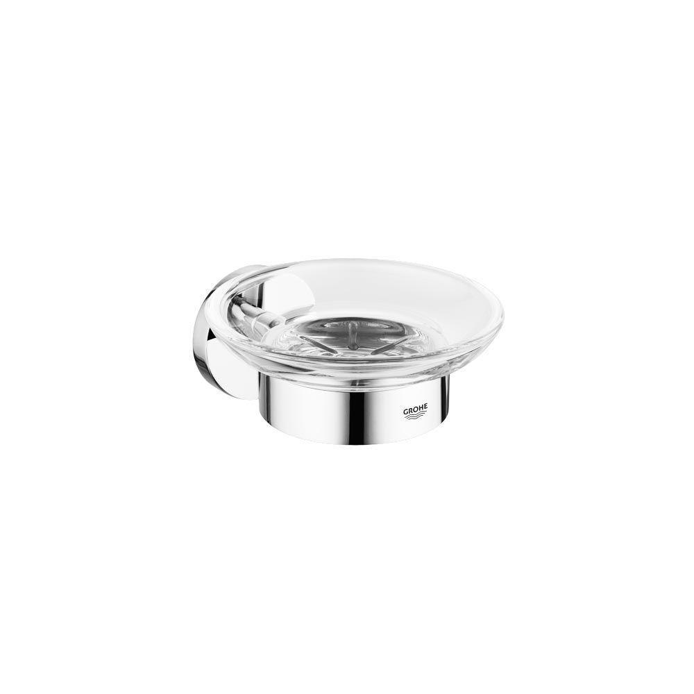 Grohe Soap Dishes Bathroom Decor The Home Depot Essentials Wall Mounted Soap Dish With Holder In Starlight Chrome