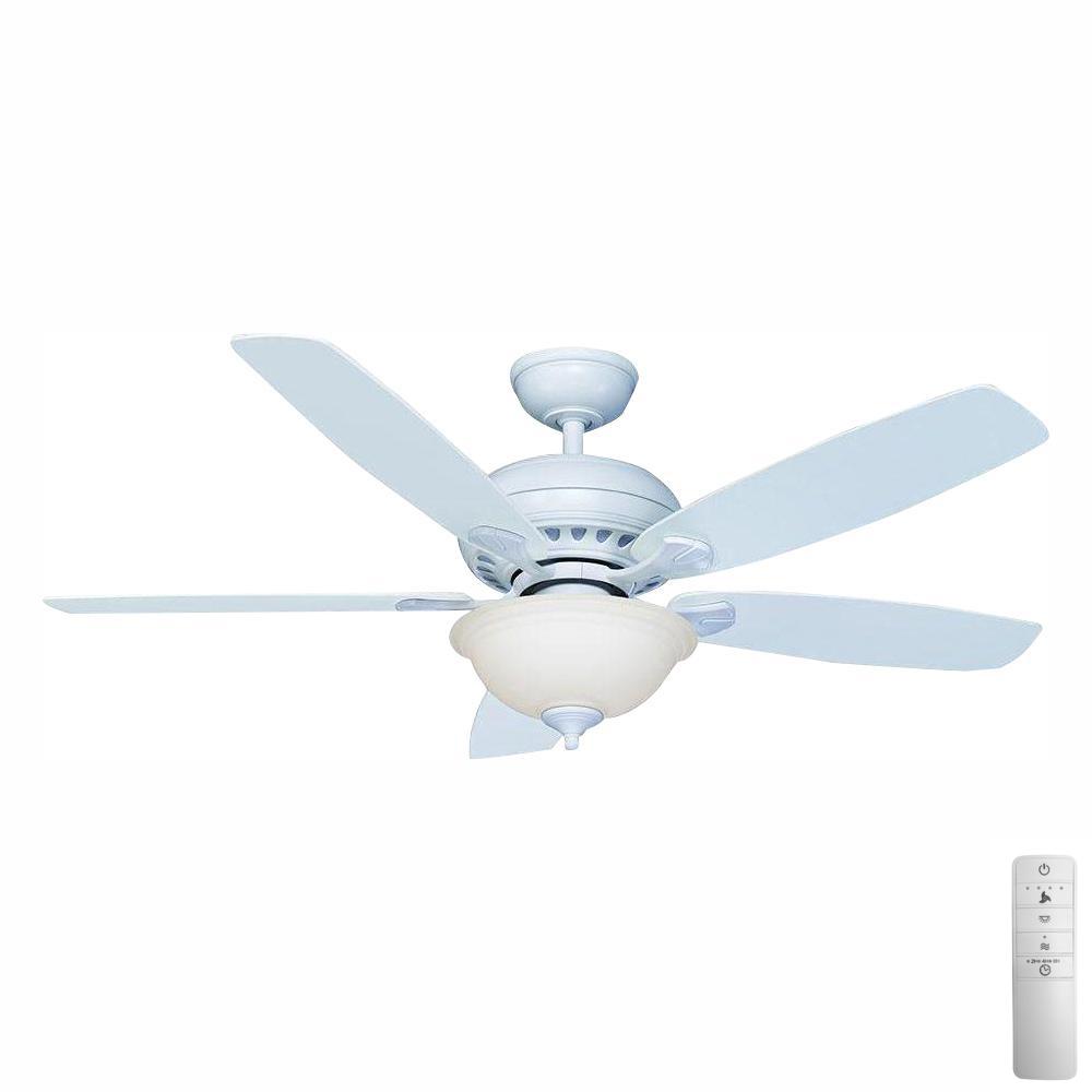 Hampton Bay Southwind 52 in. LED Indoor Matte White Ceiling Fan with