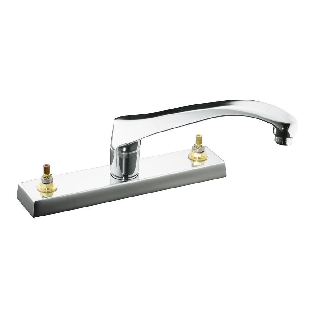 Kohler Triton 2 Handle Standard Kitchen Faucet In Polished Chrome Less Handles