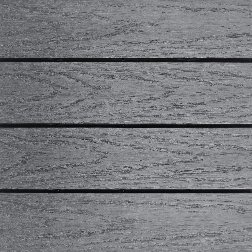 NewTechWood US-QD-ZX-GY Ultrashield Naturale Outdoor Composite Quick Deck Tile in Canadian Maple (10 Case), 1' x 1', Westminster Gray