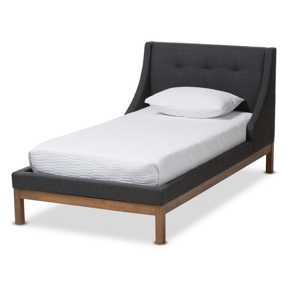 Baxton Studio Louvain Dark Gray Twin Platform Bed1468153HD The