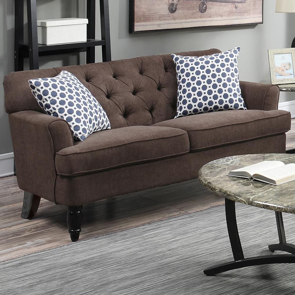 Venetian Worldwide Biella 2 Piece Dark Brown Sofa Set Vene F6942