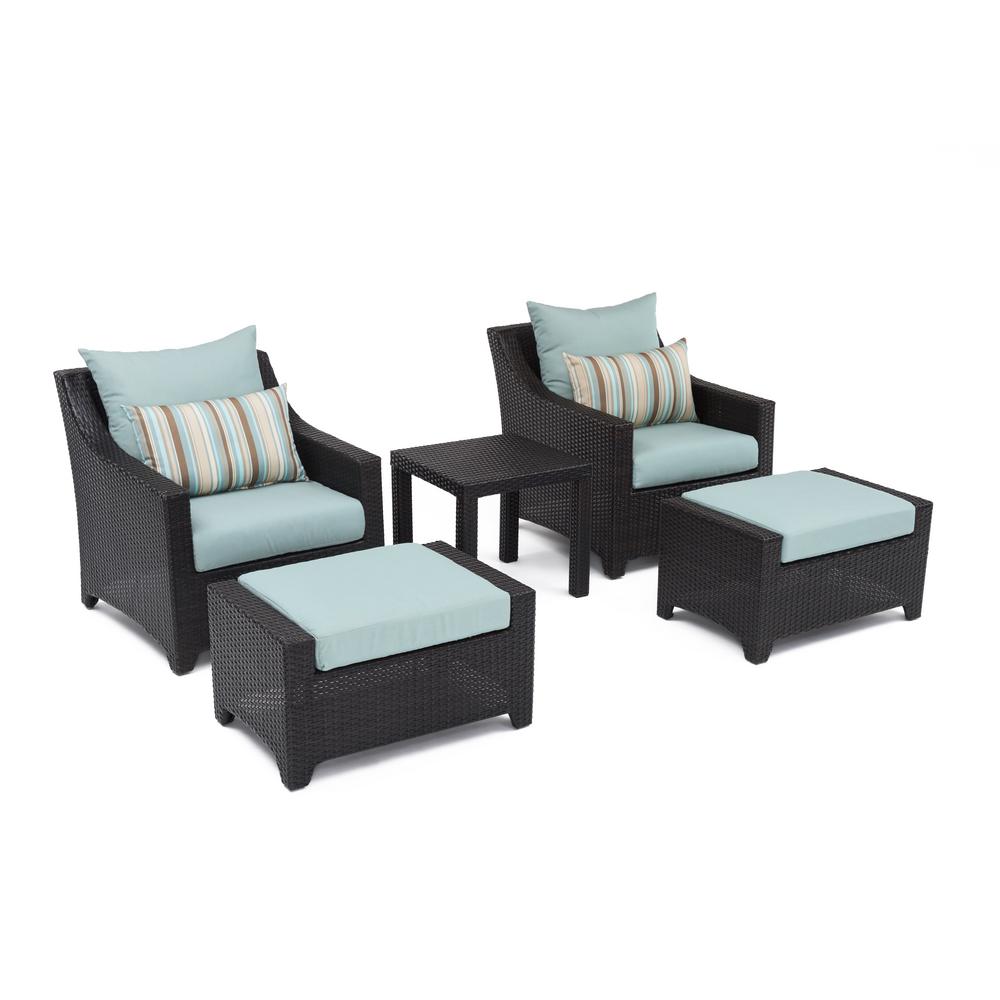 Rst Brands Deco 5 Piece Patio Chat Set With Bliss Blue Cushions Op