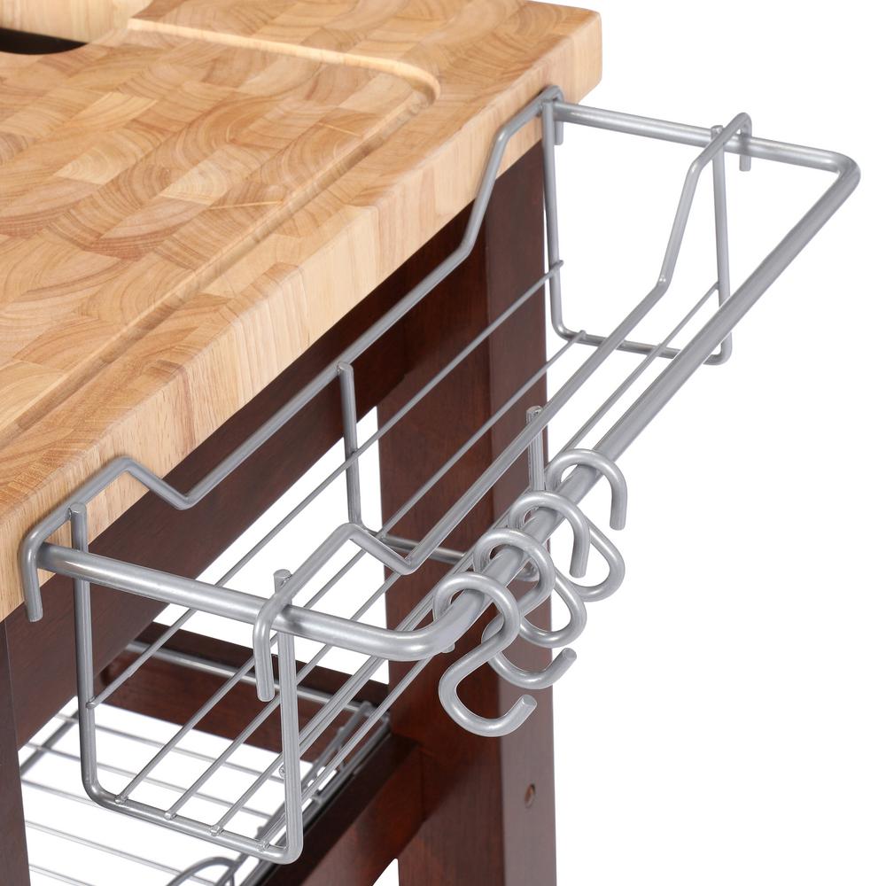 Chris & Chris Pro Chef Espresso Kitchen Cart With Storage JET1226 The