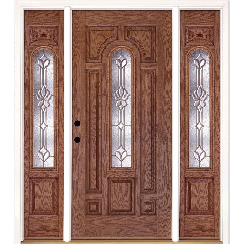 Feather River Doors 63.5 in.x81.625 in. Medina Brass Center Arch Lt