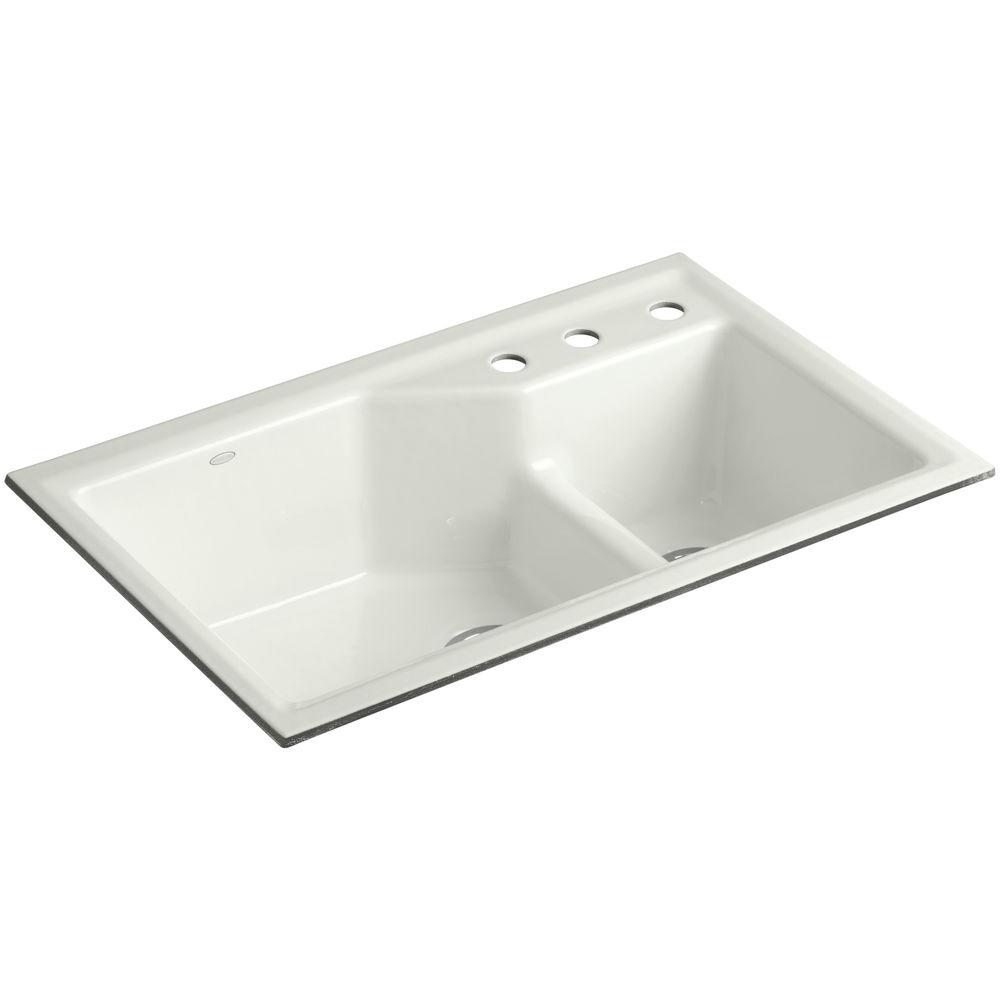 Kohler Indio Smart Divide Undermount Cast Iron 33 In 3 Hole Double Kohler Indio Smart Divide Undermount Cast Iron 33 In 3 Hole Double Bowl Kitchen