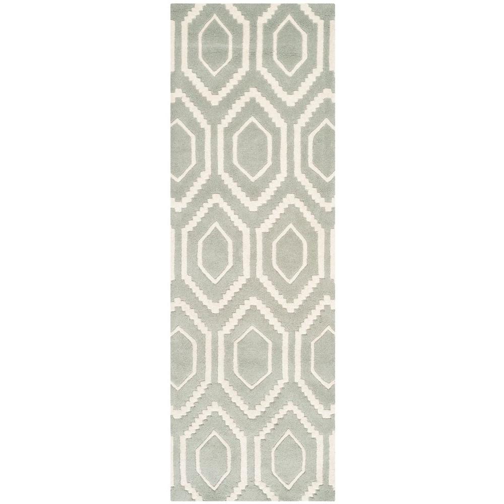 Safavieh Chatham Grey Ivory 2 Ft X 5 Runner Rug Cht719e 25 Chatham Grey Ivory 2 Ft X 13 Runner Rug