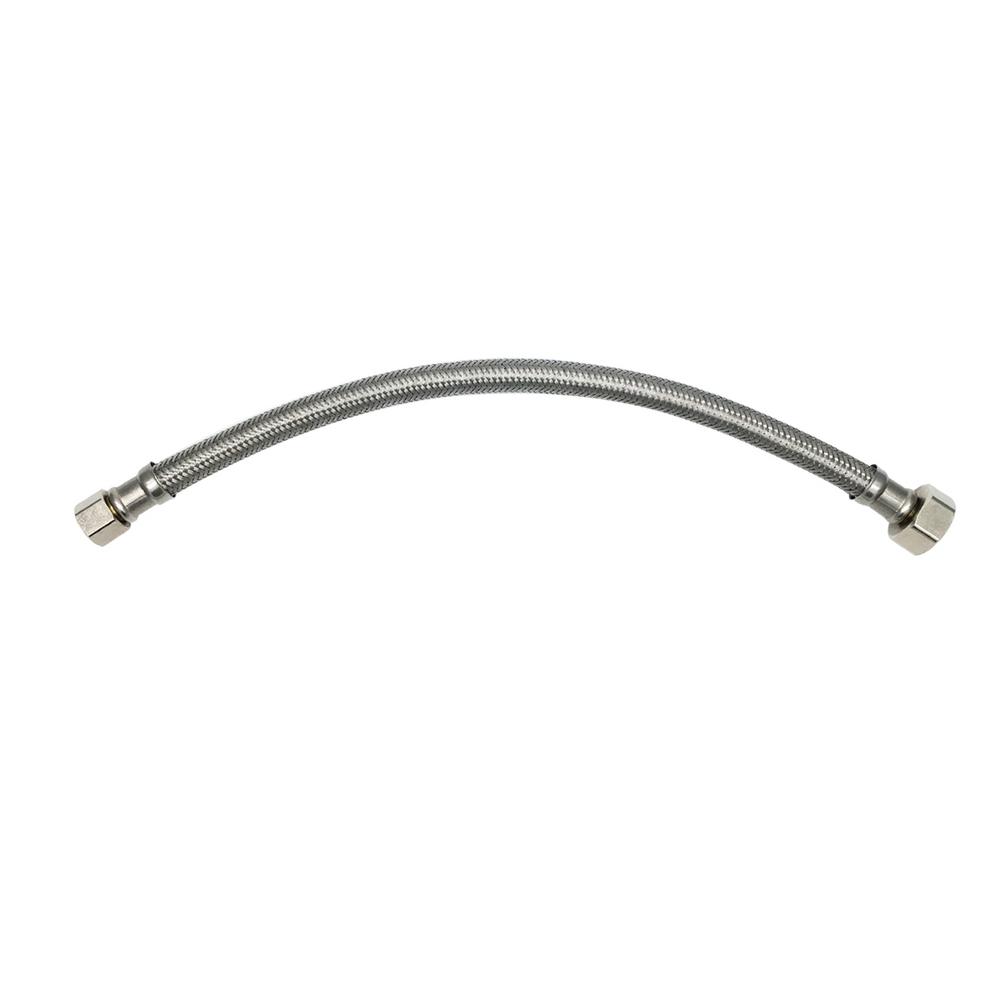 THEWORKS 1/2 in. FIP x 3/8 in. OD x 20 in. Stainless Steel Supply Line ...