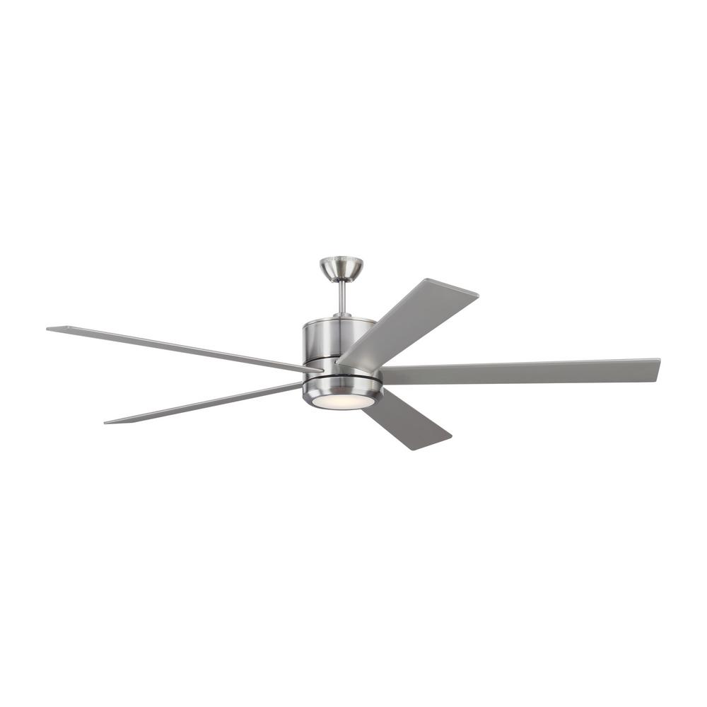 Monte Carlo Vision 72 In Integrated Led Brushed Steel Ceiling Fan With Light Kit