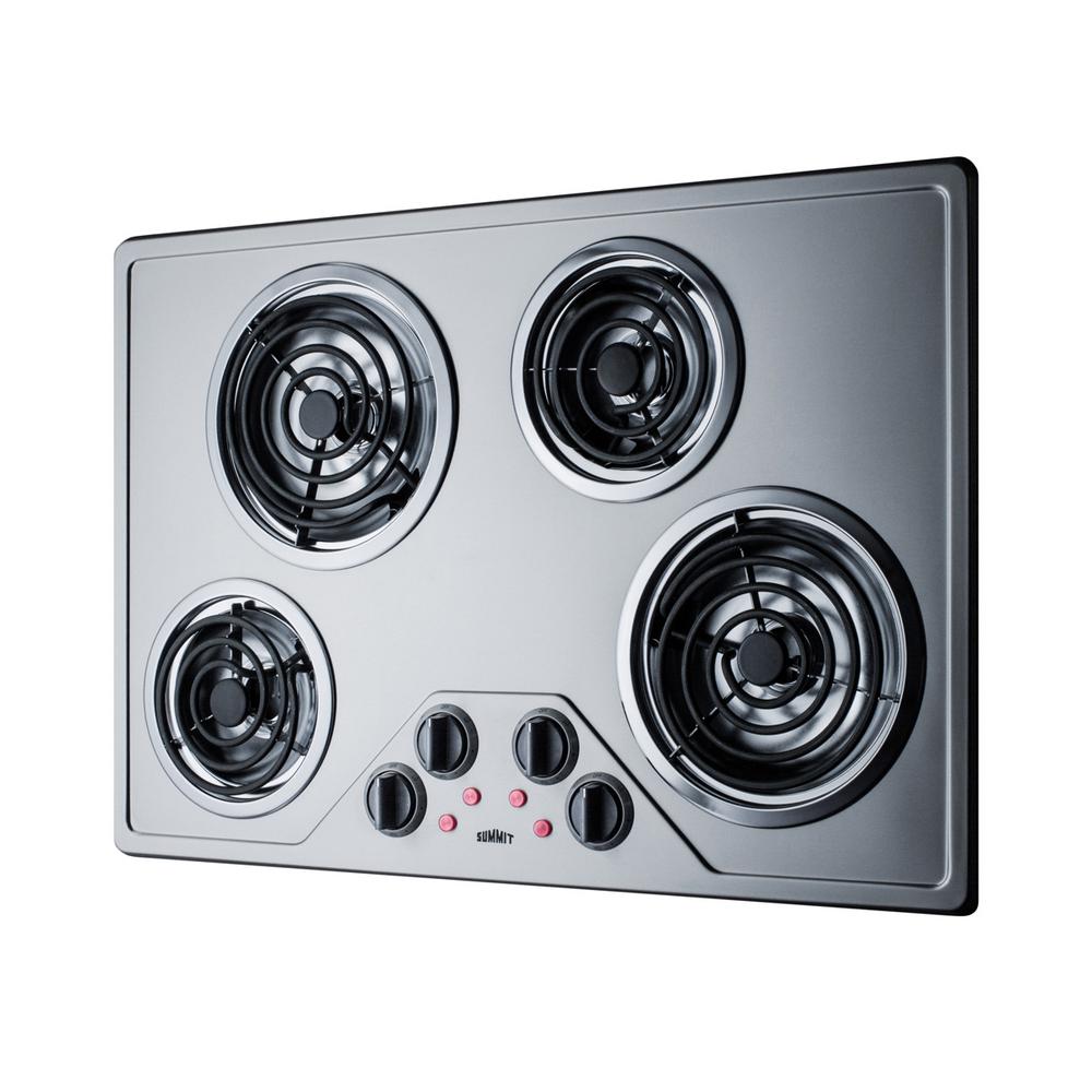 Summit Appliance 29 38 In Coil Top Electric Cooktop In Stainless