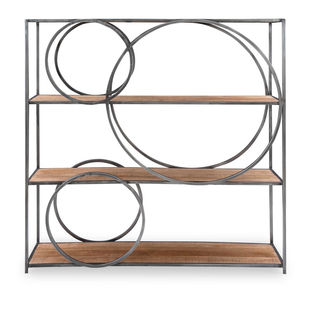 Powell Company Mckeller 48 In Natural Wood And Gunmetal Circle Bookcase With 3 Wooden Shelves Hd1417ho19 The Home Depot Our modern wooden shelves look good and keep your space tidy. powell