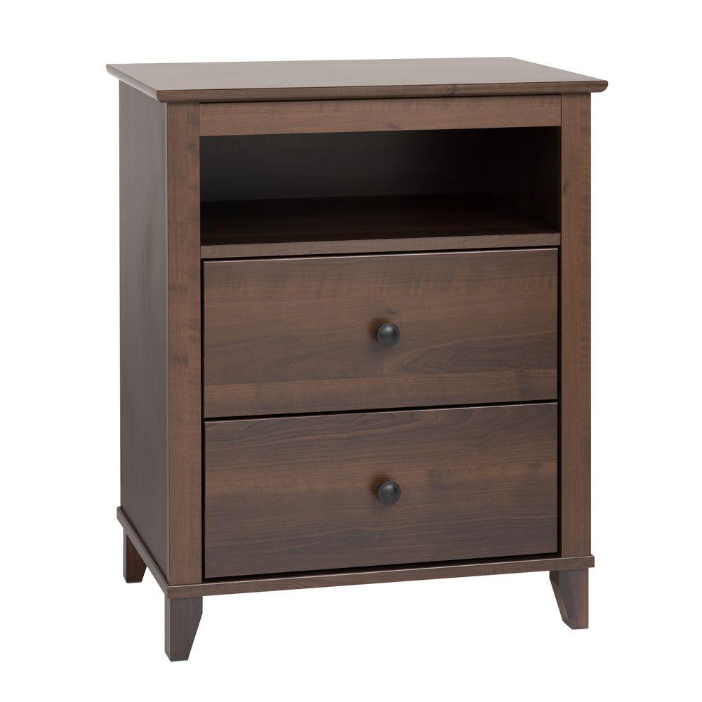 Prepac Yaletown 2 Drawer Espresso Nightstand Ednh 1202 1 The Home Depot