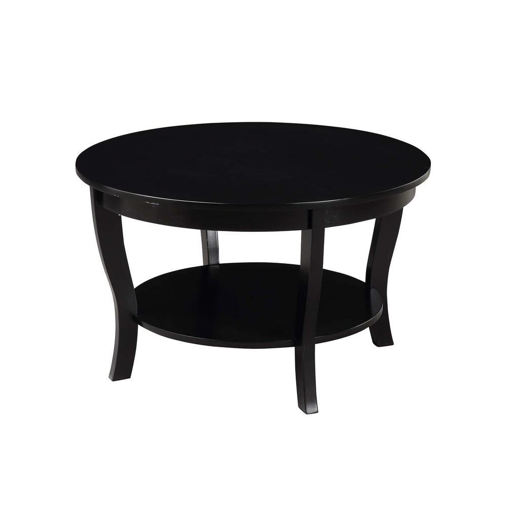 Convenience Concepts American Heritage Black Round Coffee Table