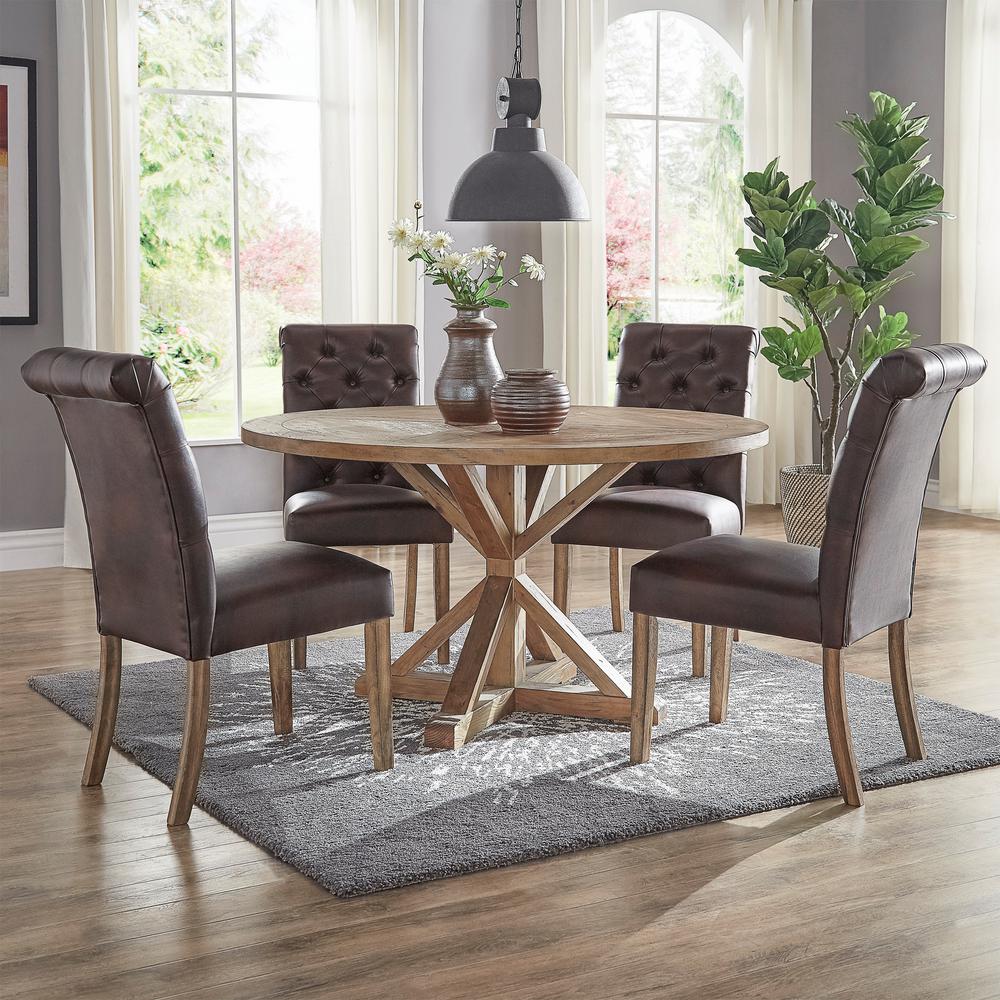 Le House Taylor Ivory Bonded Leather Dining Chair Set Of 2 Huntington Chocolate Bonded Leather On Tufted Dining Chair Set Of 2