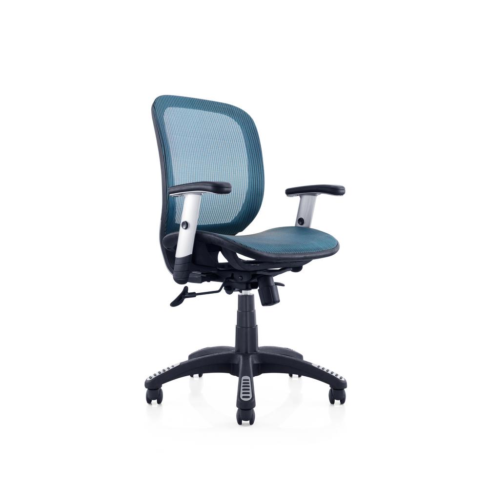 Modern 4 Up Office Desk Chair Ergonomic Chairs Blue Mesh Office Chair