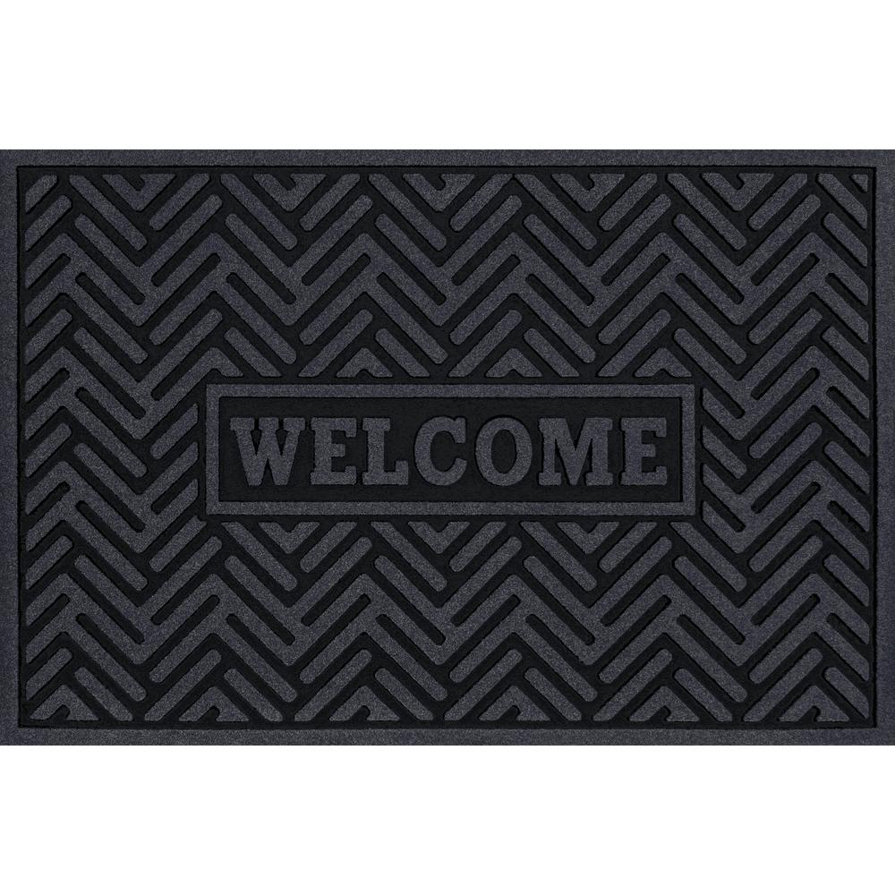 TrafficMASTER Welcome Branson Bars Charcoal 24 in x 36 in Door Mat ...