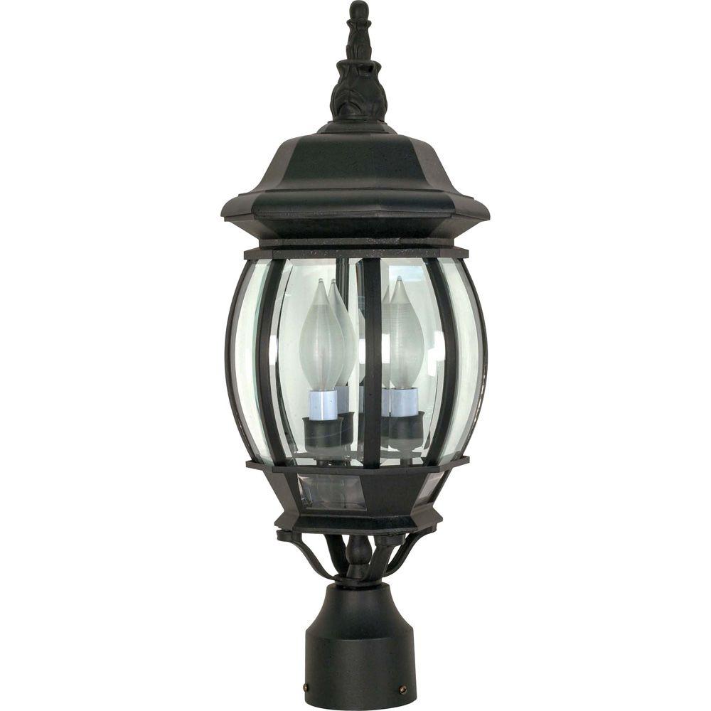 Glomar 3 Light Outdoor Textured Black Post Lantern Hd 899 The Textured Black Post Lantern Hd 899