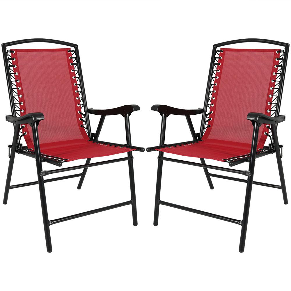 red folding lawn chairs