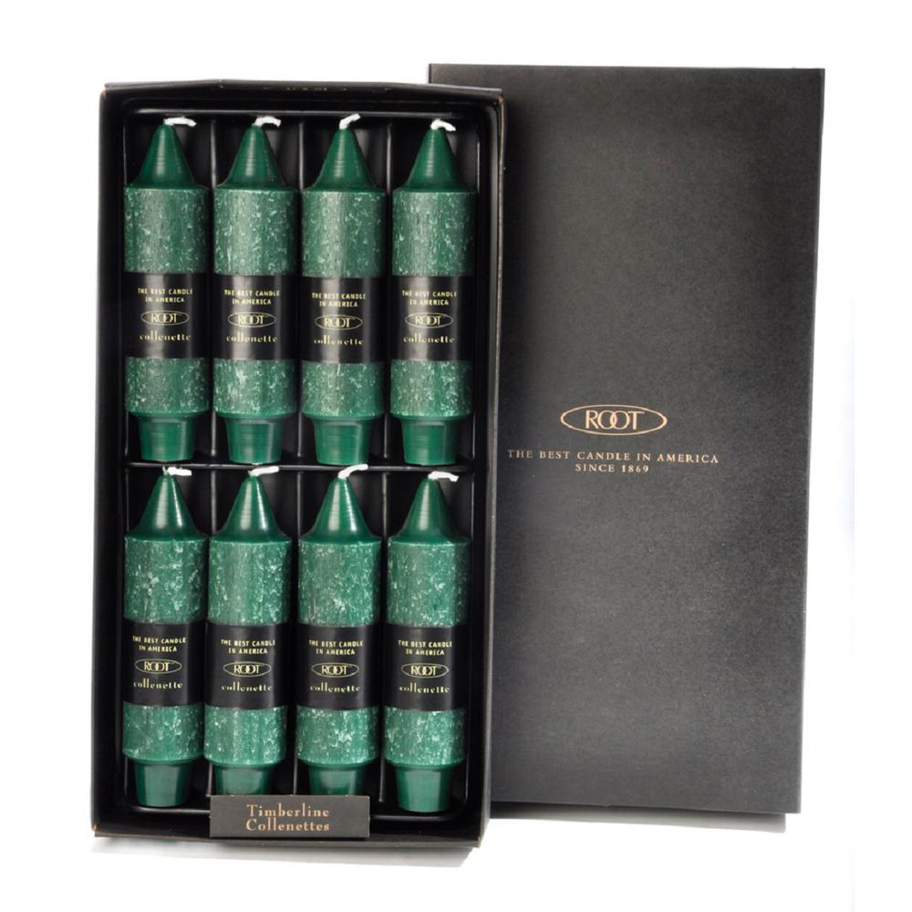 ROOT CANDLES 5 in. Timberline Dark Green Dinner Candle (Box