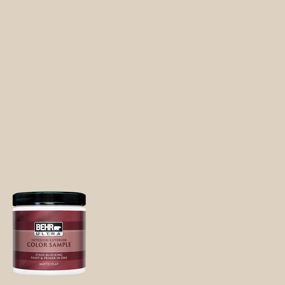 Behr Ultra 8 Oz Or W07 Spanish Sand Matte Interior Exterior Paint And Primer In One Sample
