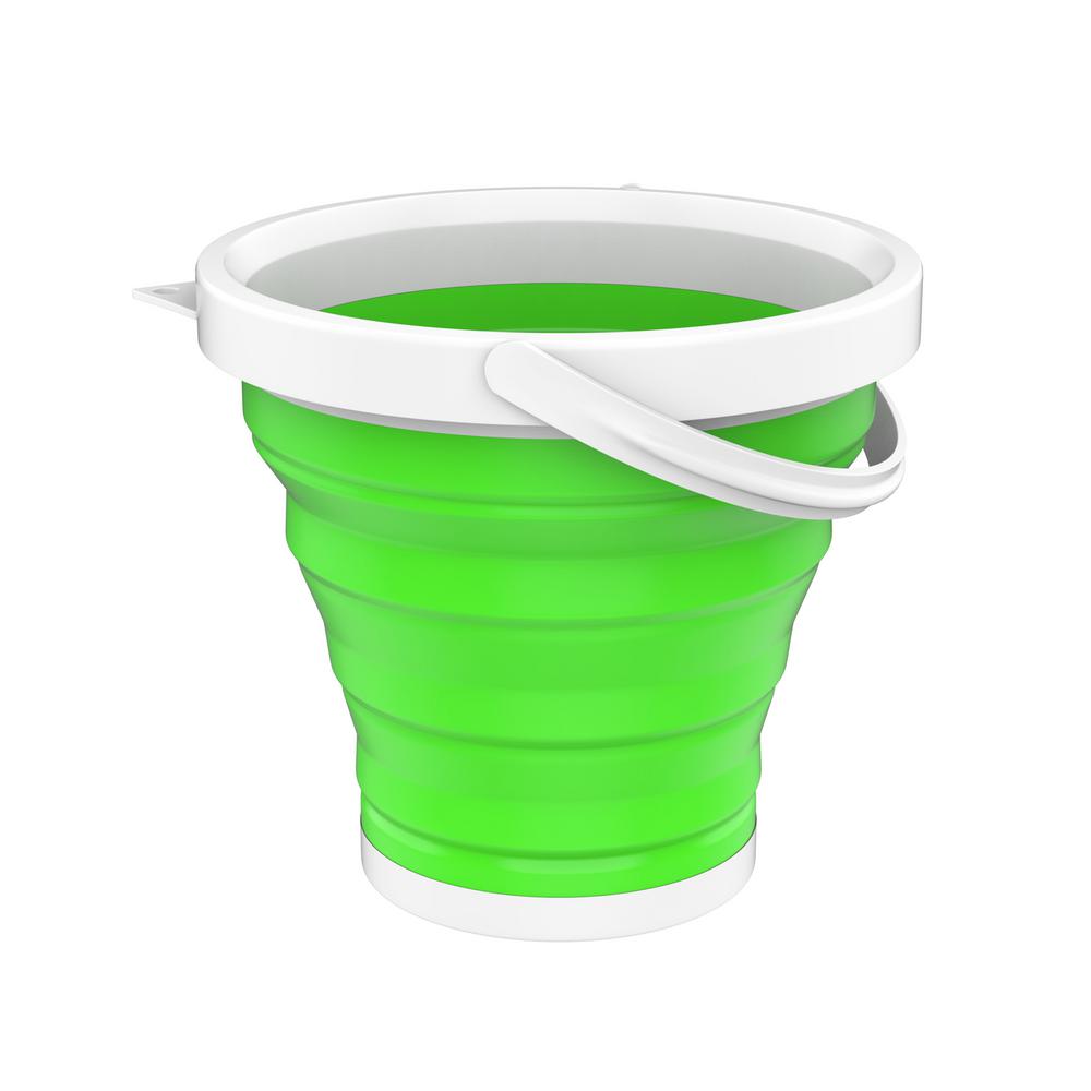 Wakeman Outdoors Collapsible Multiuse Portable Camping Bucket in Green