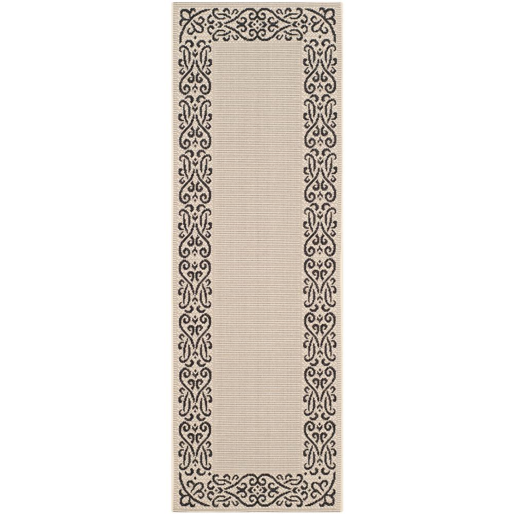 Safavieh Courtyard Sand Black 2 Ft X 14 Indoor Outdoor Runner Rug