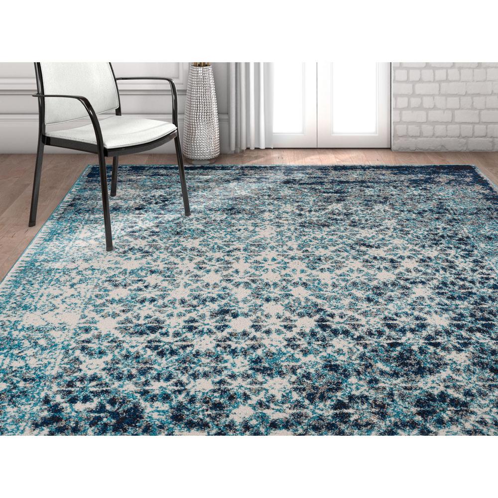 Well Woven Sydney Vintage Manchester Royal Blue 5 ft. x 7 ft. Modern Distressed Area Rug22665