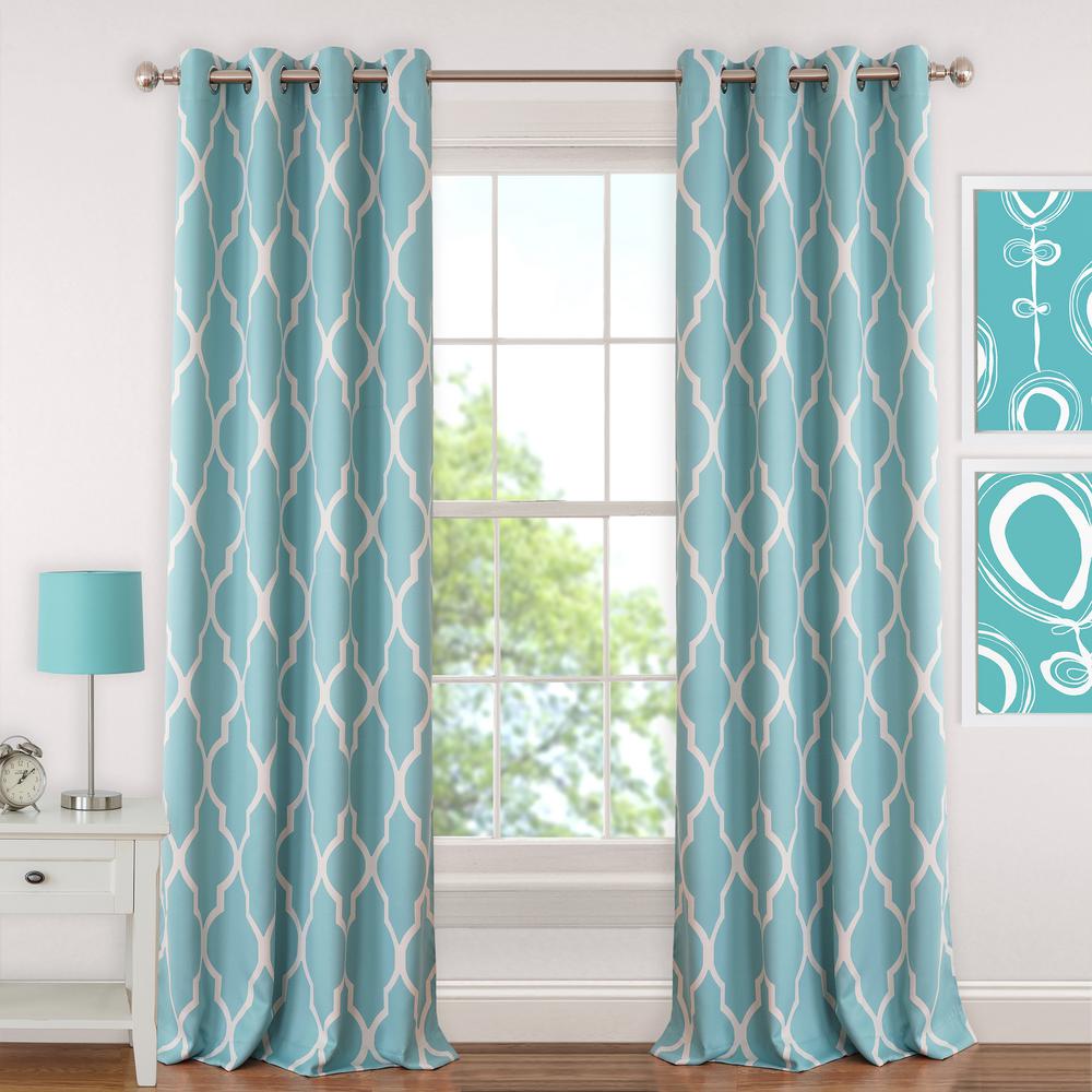 Aqua Blackout Curtains Curtains Drapes The Home Depot