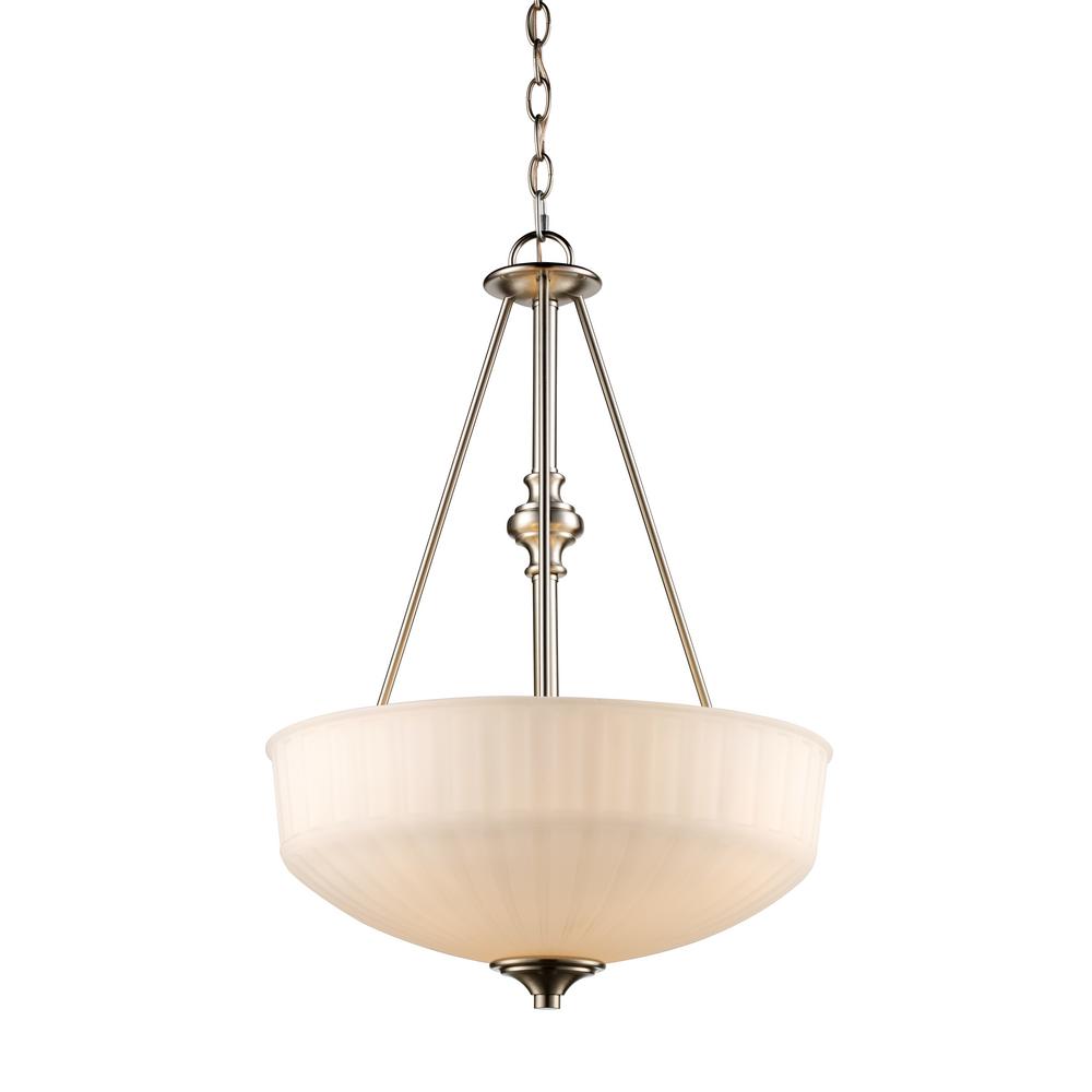 Bel Air Lighting Cahill 3 Light Brushed Nickel Pendant 70729 1 Bn Bel Air Lighting Cahill 3 Light Brushed Nickel Pendant