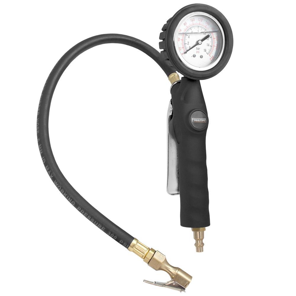 Freeman FS4ATI Analog Tire INFLATOR w/Oil-Filled Pressure Gauge