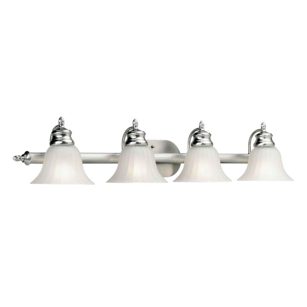 Forte Lighting 4Light Brushed Nickel Bath Vanity Light with Fluted