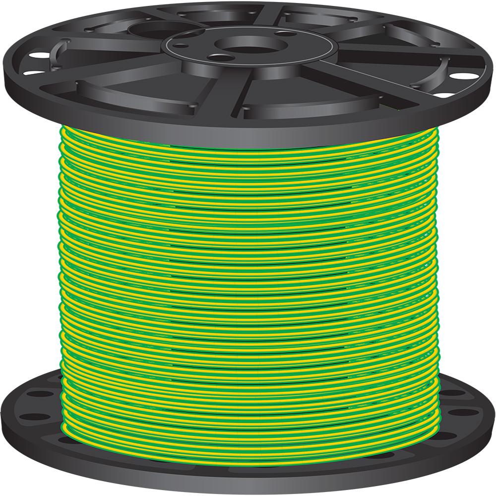 Southwire 2,500 ft. 12 Green/Yellow Solid CU THHN Wire-40100001 - The