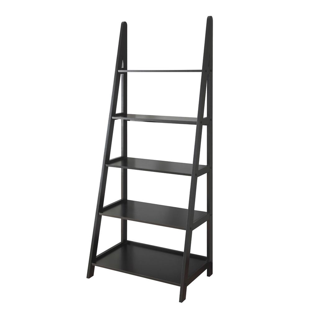 Usl Linden 28 In W X 72 In H Black Center Ladder Shelf Sk19107b