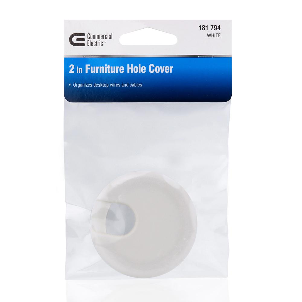 Commercial Electric 2 In Furniture Hole Cover White 5 Pack