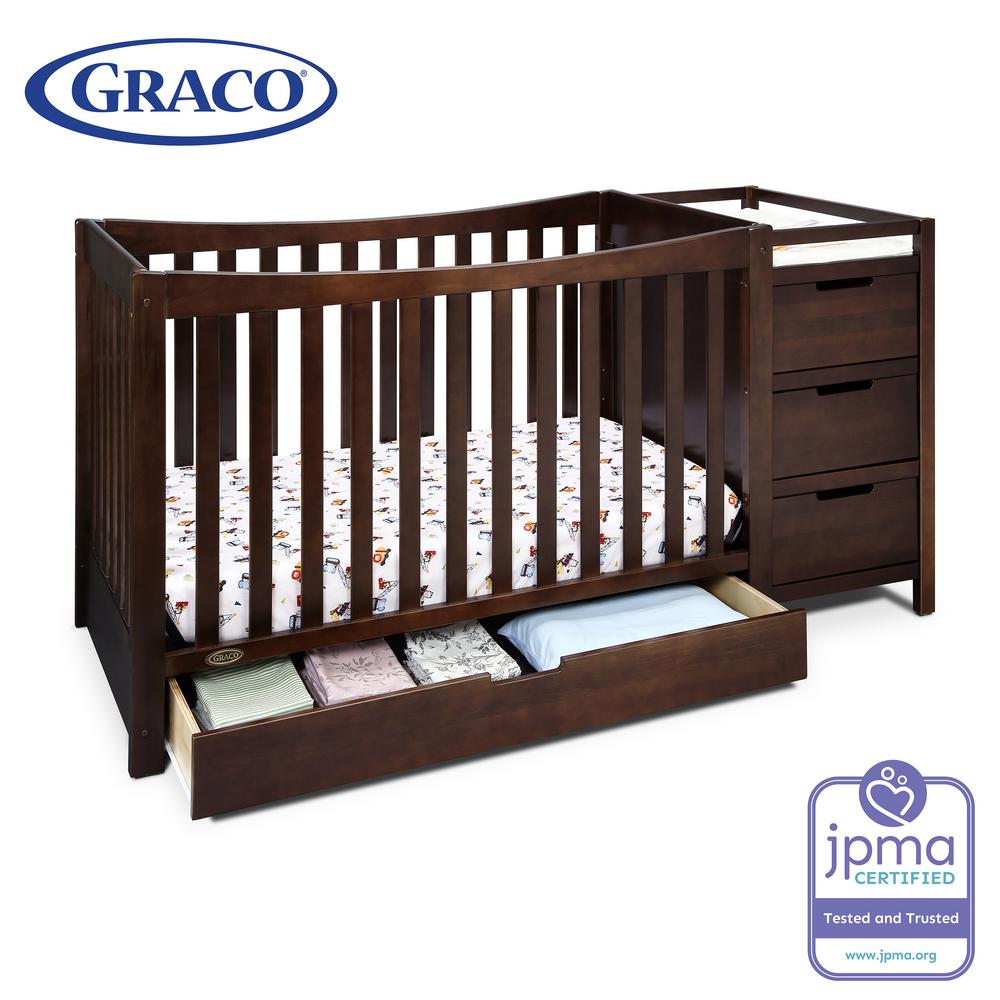 Storkcraft Portofino 4 In 1 Convertible Crib And Changer Espresso Baby Cribs Convertible Best Baby Cribs Cribs