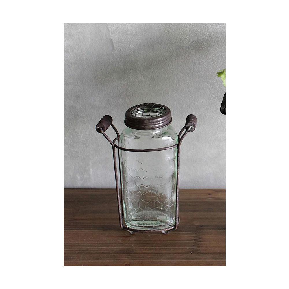 3r Studios Dahlia 7 In Glass And Metal Decorative Vase Da2581