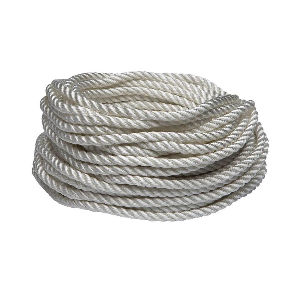 x 100 ft. White Twisted Nylon Rope 