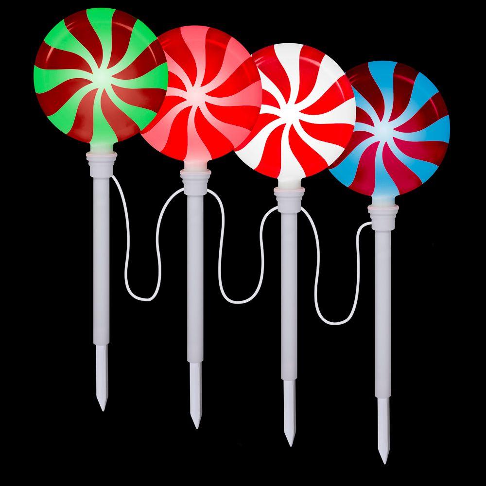 LightShow Lollipop Pathway Stake Set of 4 80287 The 