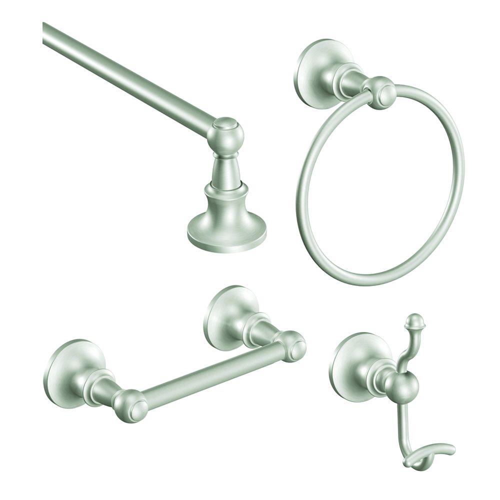 Moen Vale 4 Piece Bath Hardware Set With 18 In Towel Bar Paper Moen Vale 4 Piece Bath Hardware Set With 18 In Towel Bar Paper
