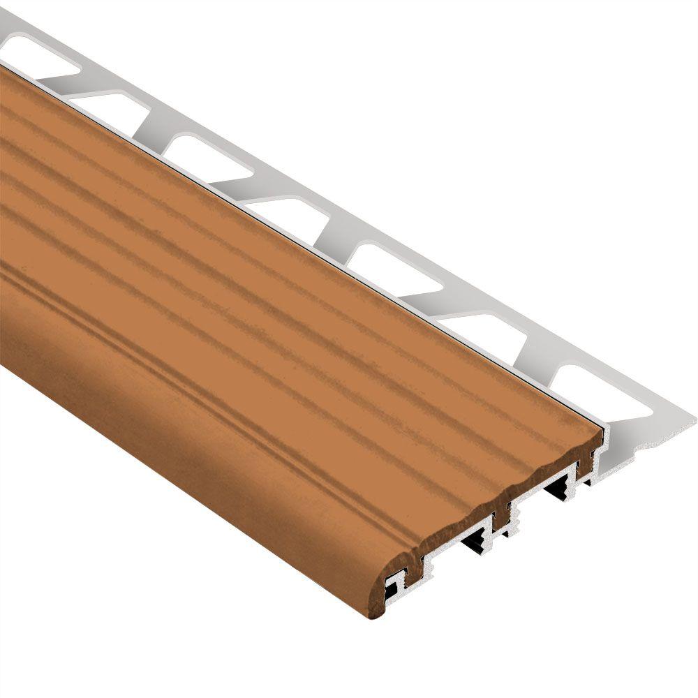 Schluter Trep-B Aluminum With Nut Brown Insert 3/8 In. X 8 Ft. 2-1/2 In ...