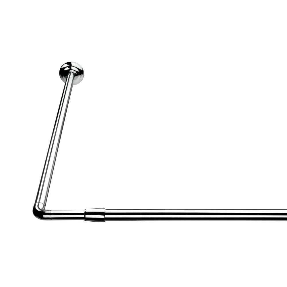 Silver Tension Shower Curtain Rods Shower Accessories The Home Depot