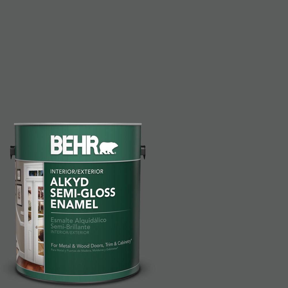 Asphalt Gray Paint Colors The Home Depot N520 6 Asphalt Gray Semi Gloss Enamel Alkyd Interior