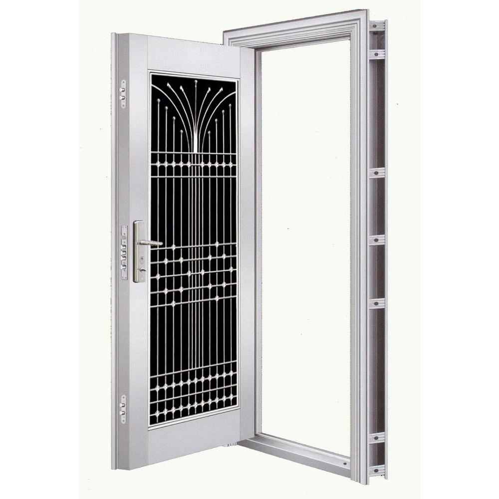 Grisham 38 In X 80 In 311 Series Stainless Steel Prehung Right Hand Outswing Security Door 8425